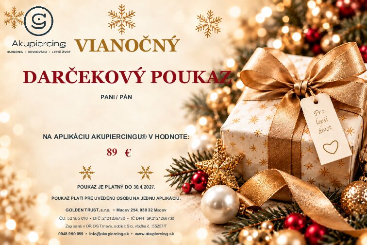 Vianočný darčekový poukaz v hodnote 89€